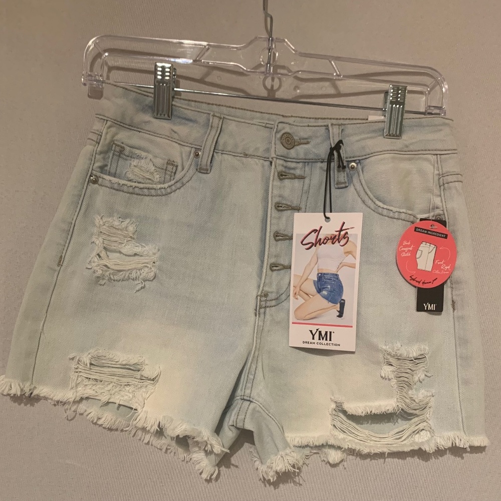 YMI Hybrid Denim Button Fly Shorts Size 3
